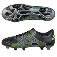 adidas X 15.1 Leather Firm Ground Football Boots Black, Black