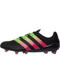 adidas Mens ACE 16.1 FG / AG Football Boots Core Black/Solar Green/Shock Pink