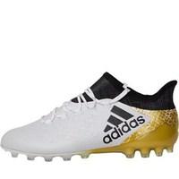 adidas Mens X 16.1 AG Football Boots White/Core Black/Gold Metallic