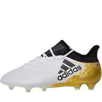 adidas Mens X 16.1 FG Football Boots White/Core Black/Gold Metallic