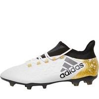 adidas Mens X 16.2 FG Football Boots White/Core Black/Gold Metallic