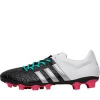 adidas Mens ACE 15.4 FxG FG Football Boots Core Black/Matte Silver/White