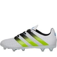 adidas Mens ACE 16.2 FG / AG Football Boots White/Semi Solar Slime/Shock Mint