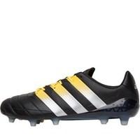 adidas Mens ACE 16.1 FG / AG Leather Football Boots Core Black/Silver Metallic/Solar Gold