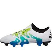 adidas Mens X 15.1 FG / AG Football Boots White/Semi Solar Slime/Core Black