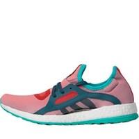 adidas Womens Pure Boost X Neutral Running Shoes Shock Mint/Tech Green/Shock Red
