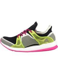 adidas Womens Pure Boost X Lightweight Training Shoes Black/Shock Pink/Semi Solar Slime