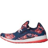 adidas Womens Pure Boost X Neutral Running Shoes Mineral Blue/Halo Pink/Print