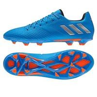 adidas Messi 16.3 Firm Ground Football Boots - Shock Blue/Matte Silver, Black