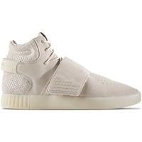 adidas tubular invader strap mens shoes high top trainers in beige