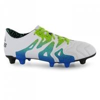 Adidas X 15.1 Leather FG Mens Football Boots (White-Blue)