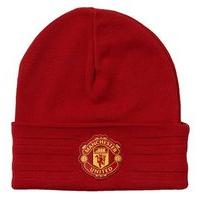 adidas Manchester United FC Official 3 Stripe Woolie Hat - Scarlet Red/White