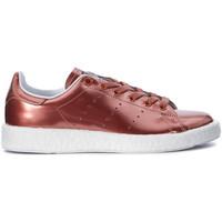 adidas Stan Smith Boost pink gold laminated leather sneaker women\'s Trainers in pink