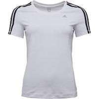 adidas Womens Essentials 3 Stripe ClimaLite T-Shirt White