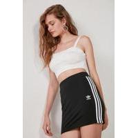 adidas Originals 3-Stripe Mini Skirt, BLACK