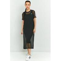 adidas Originals 3 Stripe Sheer Midi Dress, BLACK