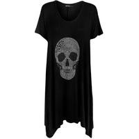 Adrianna Skull Hanky Hem Top - Black