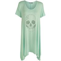 Adrianna Skull Hanky Hem Top - Mint