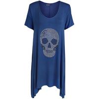 Adrianna Skull Hanky Hem Top - Royal Blue