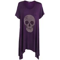 Adrianna Skull Hanky Hem Top - Purple