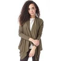 adidas neo womens knitted cardigan wrap earth green