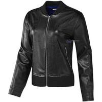 adidas EF Faux Leather Jacket women\'s Jackets in black