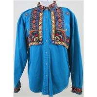 Adobe Rose, size M turquoise long sleeved shirt