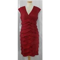 Adrianna Papell size 10 red shutter pleat evening/cocktail dress