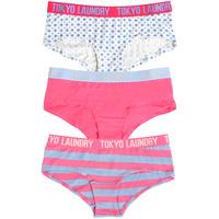 Adeline (3 Pack) Assorted Print Short Briefs In Blue / Pink / Ivory - Tokyo Laundry