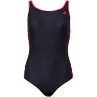 adidas Womens Infinitex 3 Stripe One Piece Swimsuit Black/Vivid Berry