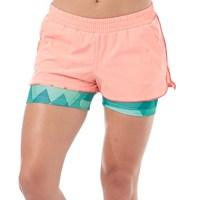 adidas Womens Club Trend ClimaCool 2 in 1 Tennis Shorts Sun Glow/Green Glow