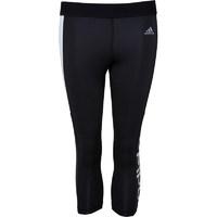 adidas Womens TechFit Linear Logo ClimaLite Capri Leggings Black/White