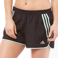 adidas Womens Ozweego 3 Stripe ClimaLite 4 INCH Running Shorts Black/Frozen Green