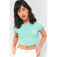 adidas originals green trefoil crop top green