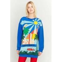 adidas Originals Sunny City Landscape Oversized Blue Sweatshirt, BLUE