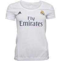 adidas Womens RMCF Real Madrid Home Jersey White/Clear Grey