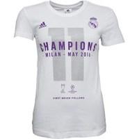 adidas Womens RMCF Real Madrid Champions League Winners T-Shirt White