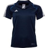 adidas womens 3 stripe team climacool poly polo collegiate navyair