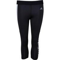 adidas Womens TechFit Linear Logo ClimaLite Capri Leggings Black/White