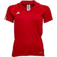 adidas Womens 3 Stripe Team ClimaCool Poly Polo University Red