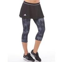 adidas Womens Club Trend ClimaCool 2 in 1 Tennis Skort Leggings Black/White