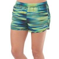adidas Womens Graphic 3 Stripe M10 Marathon Running Shorts Bold Blue/Flash Lime