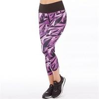 adidas Womens All Over Print ClimaLite High-Rise 3/4 Capri Leggings Multicolour/Shock Purple