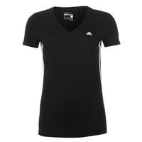 adidas essential three stripe tshirt womens