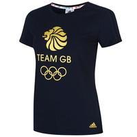 adidas Team Gb Logo Tee Shirt Ladies