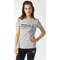 adidas trefoil womens t shirt in grey