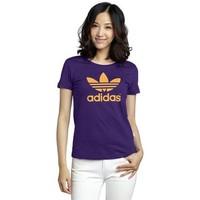 adidas Tshirt Trefoil Tee women\'s T shirt in purple