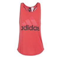 adidas ess lin lo tank womens vest top in red