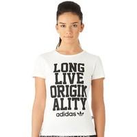 adidas Slogan Tee women\'s T shirt in white