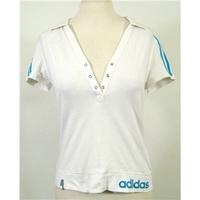 Adidas White Short Sleeved Top Size: 10